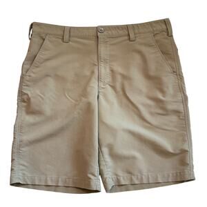 Under Armour Golf Shorts Mens Size 36 Beige Chino Performance Lightweight *FLAW*